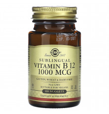 Вітамін В12 сублінгвальний, Vitamin B12 Sublingual, Solgar, ціанокобаламін, 1000 мкг, 100 таблеток