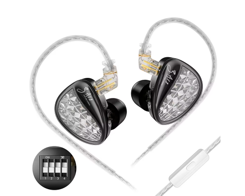 Навушники KZ ZA12 Tuning з мікрофоном black