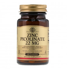 Пиколинат цинка (Zinc Picolinate), Solgar, 100 таблеток