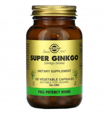 Гинкго Билоба супер, Super Ginkgo, Solgar, 120 вегетарианских капсул