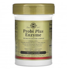 Пробиотики плюс ферменты, Probi Plus Enzyme, Solgar, комплекс, 20 млрд КОЕ, 30 капсул