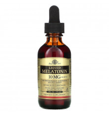 Мелатонин, Melatonin, Solgar, жидкий, вкус черной вишни, 10 мг, 59 мл