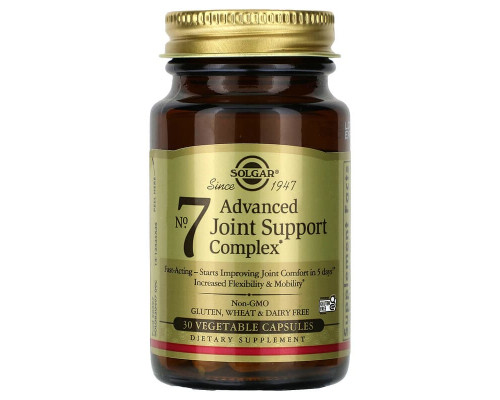 Укрепление суставов, No. 7, Joint Support & Comfort, Solgar, 30 вегетарианских капсул