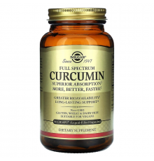 Куркумін, Curcumin, Solgar, повний спектр, 90 гелевих капсул