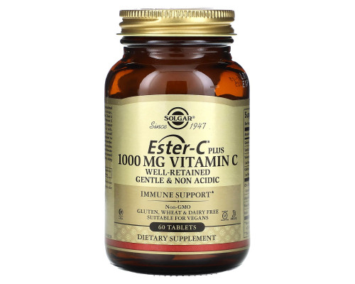 Эстер-С плюс, Ester-C Plus, Solgar, витамин C, 1000 мг, 60 таблеток