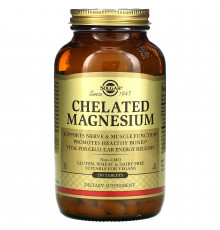Магний хелат, Chelated Magnesium, Solgar, 250 таблеток