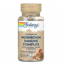 Грибной комплекс для иммунитета, Mushroom Immune Complex, Solaray, с майтаке, рейши и шиитаке, 600 мг, 100 вегетарианских капсул
