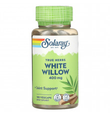 Белая ива, White Willow Bark, Solaray, 400 мг, 100 капсул