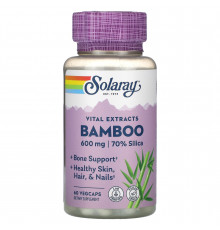 Бамбук, Bamboo, Solaray, экстракт стебля, 300 мг, 60 капсул