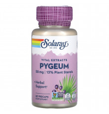 Пиджеум (африканская слива), Pygeum Africanum, Solaray, экстракт, 50 мг, 60 капсул