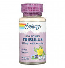 Трибулус, Tribulus Extract, Solaray, для мужчин, 450 мг, 60 вегетарианских капсул