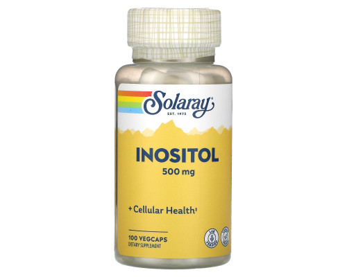 Инозитол, Inositol, Solaray, 500 мг, 100 вегетарианских капсул