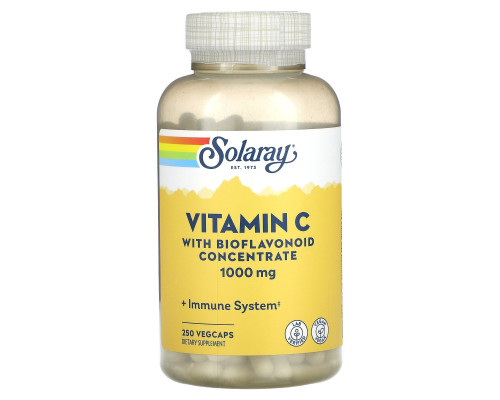 Витамин С с биофлавоноидами, Vitamin C, Solaray, концентрат, 1000 мг, 250 капсул