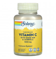 Витамин С, двухфазное высвобождение, Vitamin C, Solaray, 1000 мг, 100 таблеток