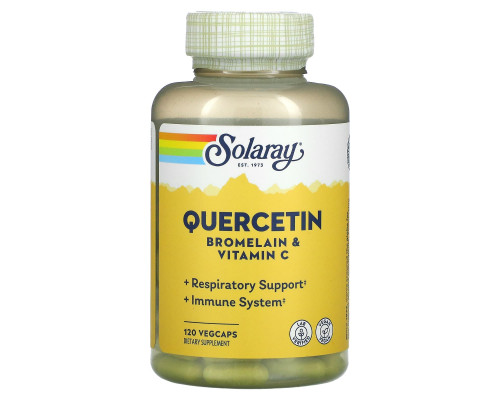 Комплекс от аллергии, QBC Plex, Solaray, кверцетин, бромелайн, витамин С, 120 капсул