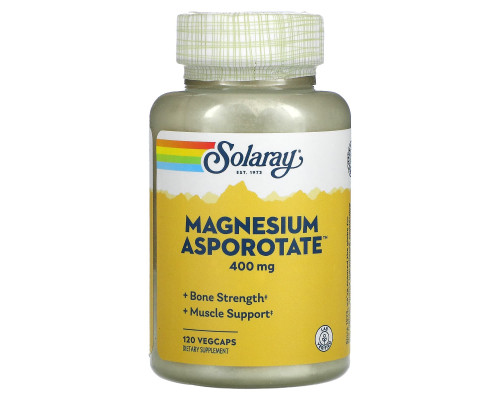 Магний аспартат, Magnesium Asporotate, Solaray, 120 капсул