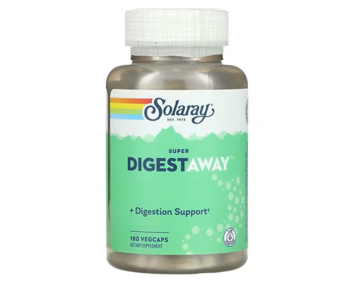 Супер ферменты для пищеварения, Super Digestaway, Solaray, 180 вегетарианских капсул