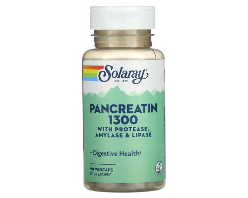 Панкреатин, Pancreatin 1300, Solaray, 90 капсул