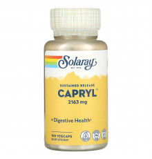 Каприловая кислота, Capryl, Solaray, постепенное высвобождение, 100 капсул