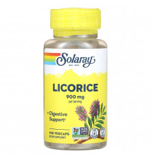 Корень солодки, Organically Grown Licorice, Solaray, 450 мг, 100 капсул
