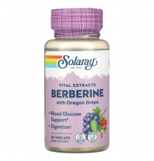 Берберин, Berberine, Solaray, экстракт корня, 60 капсул