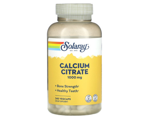 Цитрат кальция, Calcium Citrate, Solaray, 240 капсул