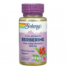 Берберин, Berberine, Solaray, 500 мг, 60  вегетарианских капсул