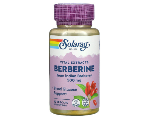 Берберин, Berberine, Solaray, 500 мг, 60  вегетарианских капсул