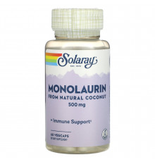 Монолаурин, Monolaurin, Solaray, 500 мг, 60 капсул