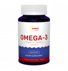 Омега-3, рыбий жир, Omega-3 Active Powerful, Sunny Caps, 1000 мг, 100 гелевых капсул