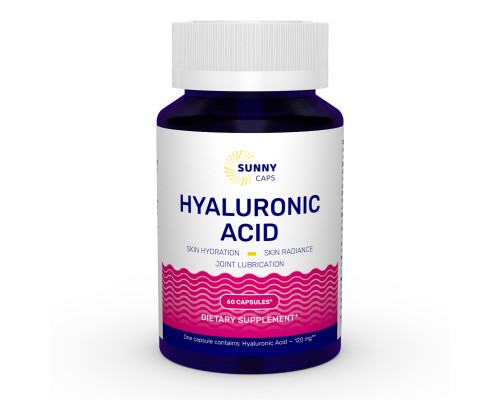 Гиалуроновая кислота, Hyaluronic Acid Powerful, Sunny Caps, 120 мг, 60 капсул