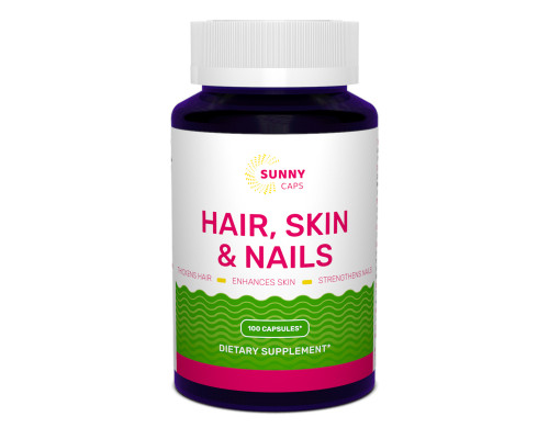Комплекс кожа, волосы, ногти, Hair, Skin & Nails Complex Powerful, Sunny Caps, 100 капсул