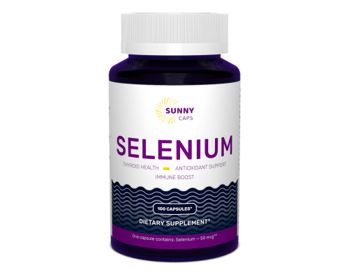 Селен, Selenium Powerful, Sunny Caps, 50 мкг, 100 капсул