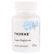Медь, Copper Bisglycinate, Thorne, 60 капсул (2 мг в капсуле)