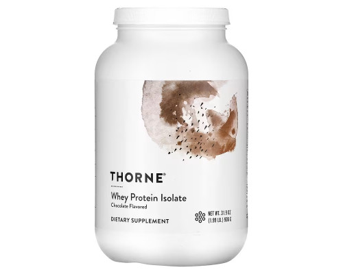 Сироватковий протеїн, ізолят, Whey Protein Isolate, Thorne, шоколад, 906 г