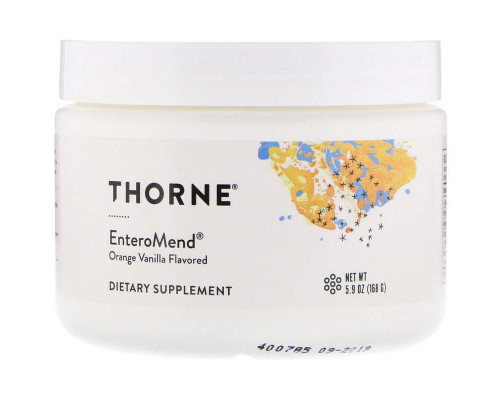 Поддержка кишечника, Enteromend, Thorne, со вкусом апельсина и ванили, 168 г