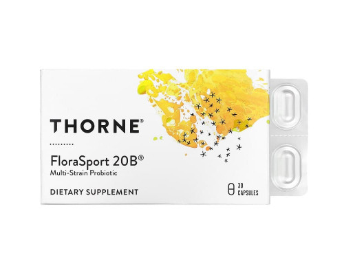 Пробиотики, FloraSport 20В, Thorne, 30 капсул