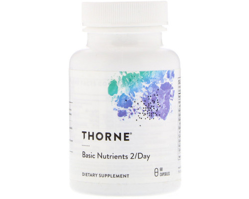Мультивітаміни і мультимінерали формула, Basic Nutrients 2/Day, Thorne, 2 в день, 60 капсул