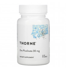 Пиколинат цинка, Zinc Picolinate, Thorne, 30 мг, 60 капсул