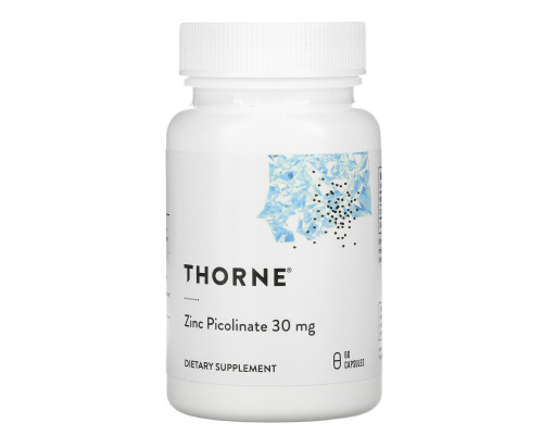 Пиколинат цинка, Zinc Picolinate, Thorne, 30 мг, 60 капсул