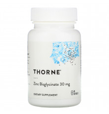 Цинк бисглицинат, Zinc Bisglycinate, Thorne, 30 мг, 60 капсул