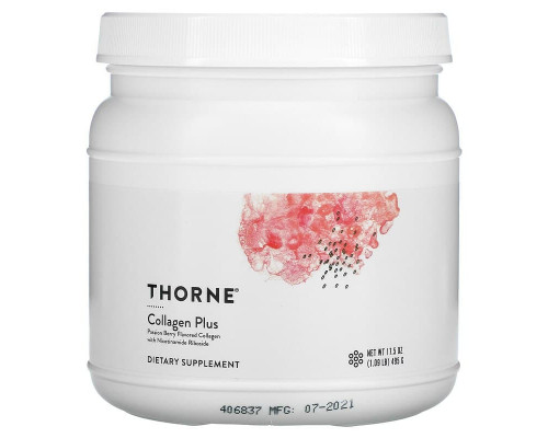 Колаген плюс Collagen Plus, Thorne, з ягідним смаком, 495 г