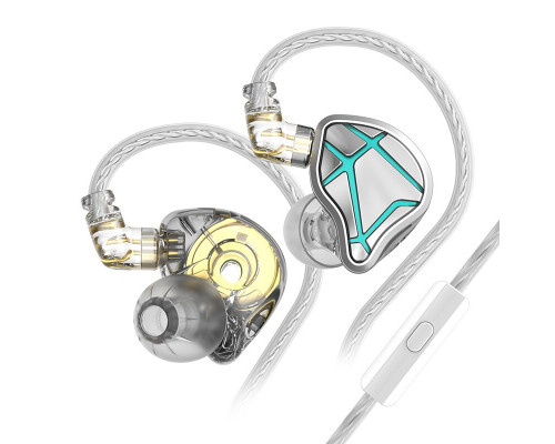 Навушники KZ ESX з мікрофоном cyan