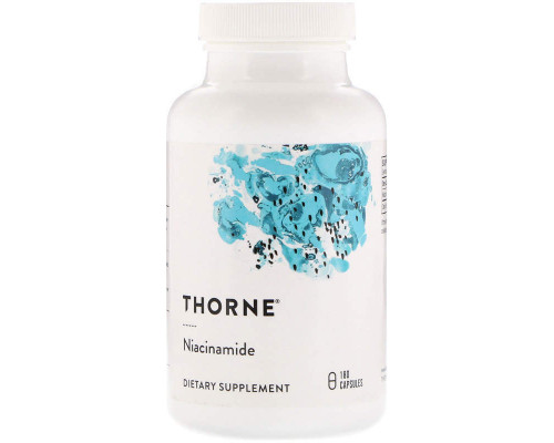 Ніацинамід (В3), Niacinamide, Thorne, 180 капсул (500 мг на капсулу)