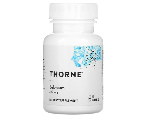 Селен (селенометионин), Selenium, Thorne, 200 мкг, 60 капсул