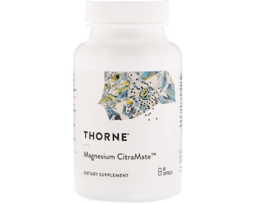 Цитрамат магния, Magnesium Citramate, Thorne, 90 капсул