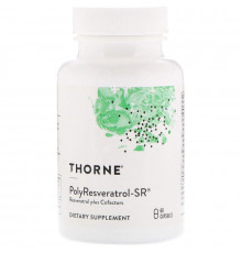 Ресвератрол, птеростильбен, куркумин, PolyResveratrol-SR, Thorne, 60 капсул