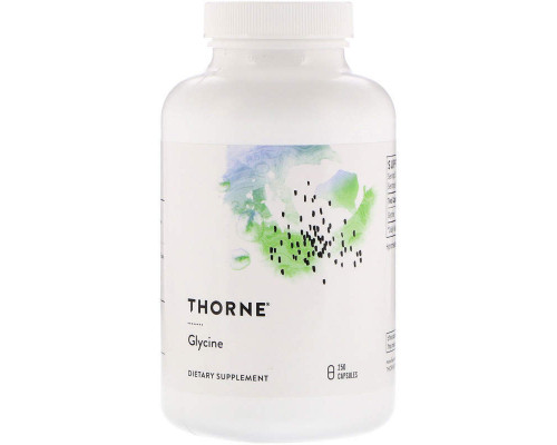 Глицин, Glycine, Thorne, 250 капсул (500 мг в капсуле)