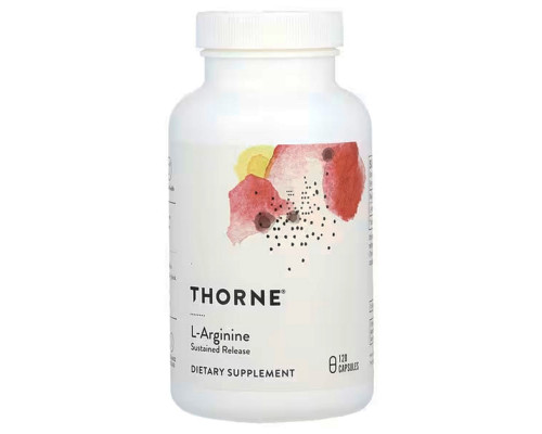 L-аргинин, L-Arginine, Thorne, 120 капсул (500 мг на капсулу)