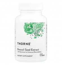 Брокколи, Broccoli Seed Extract, Thorne, экстракт семян, 60 вегетарианских капсул